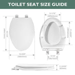 Load image into Gallery viewer, Toilet seat Elongated with Slow Close Hinges, Four Bumpers Never Loosen and Easily Remove, Two Sets of Parts, Plastic, White
