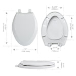 Load image into Gallery viewer, Elongated Toilet Seats with Lid, Quiet Close, Fits Standard Elongated or Oblong Toilets, Slow Close Seat and Cover, Oval, White
